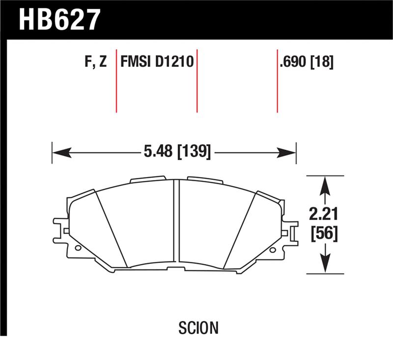 Toyota Corolla Brake Pads - Hawk Performance - HPS Performance Street Compound - `09-`10